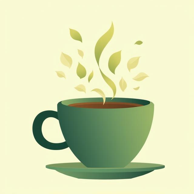 Wellness Tea Cup with Steam Icons